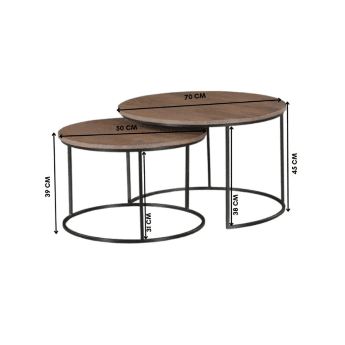 Starfurn Salontafel Maya 70 Cm Set Van 3