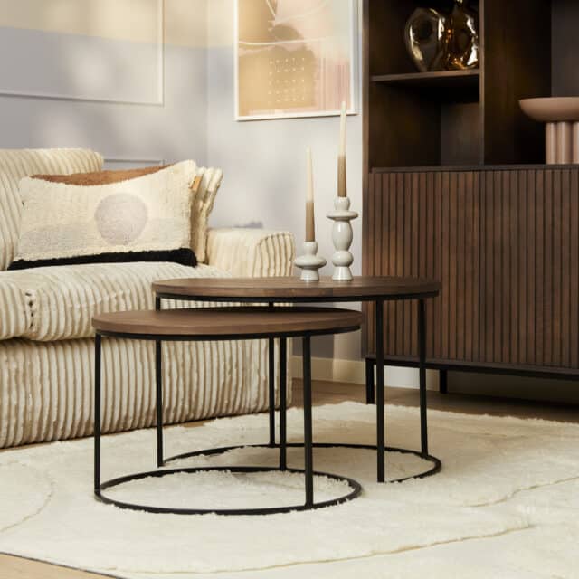 Starfurn Salontafel Madison Walnut 70 Cm Set Van 2