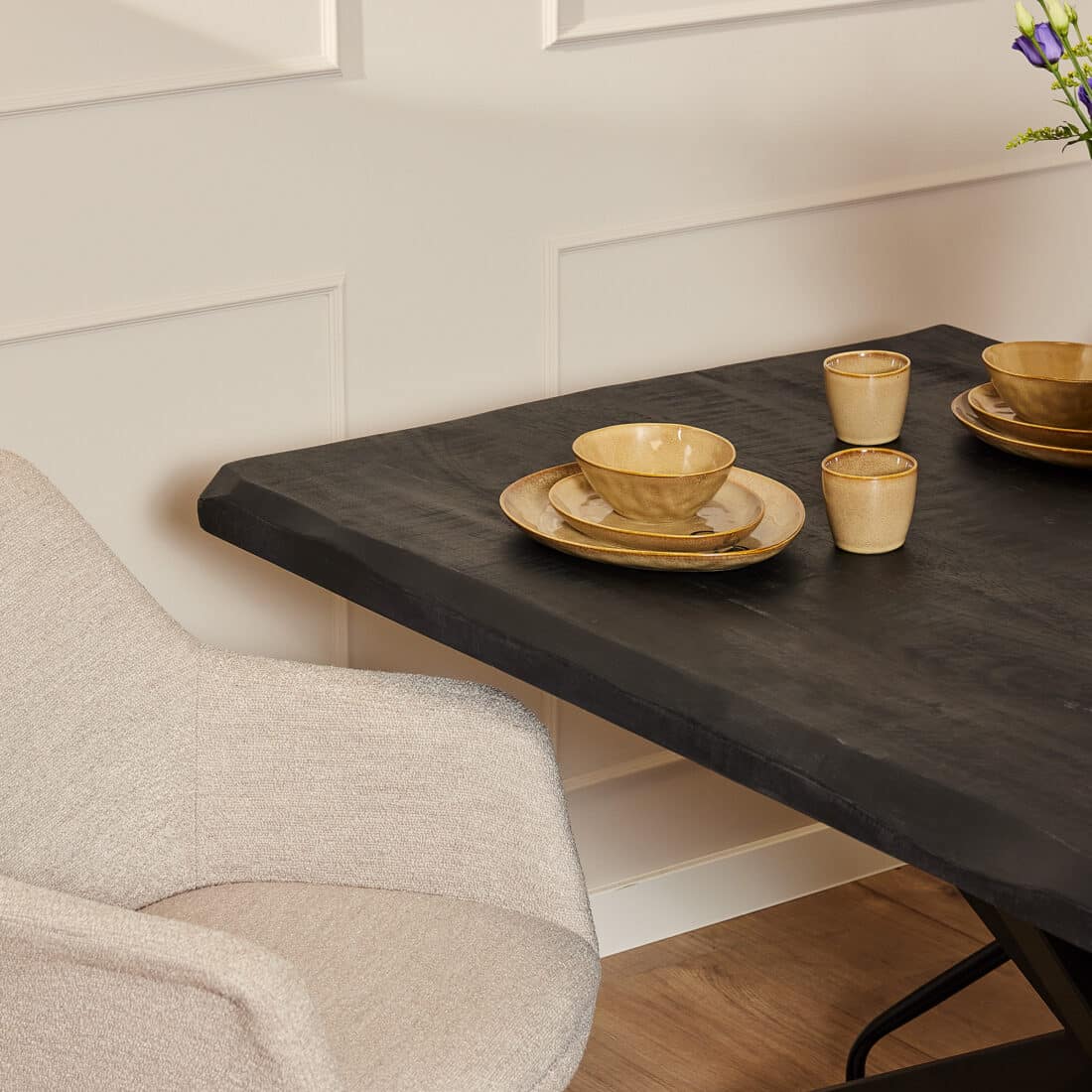 Starfurn Boomstamtafel Boston Black 160 Cm