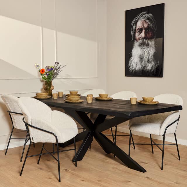 Starfurn Boomstamtafel Boston Black 180 Cm