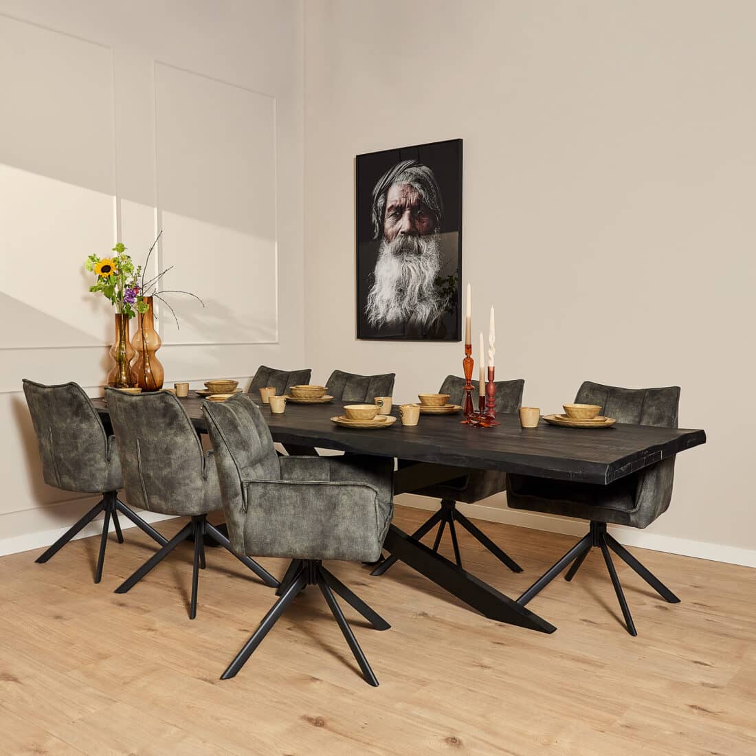 Starfurn Boomstamtafel Boston Black 300 Cm