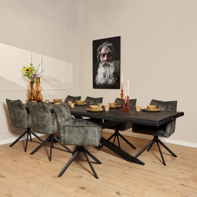 Starfurn Boomstamtafel Boston Black 300 Cm