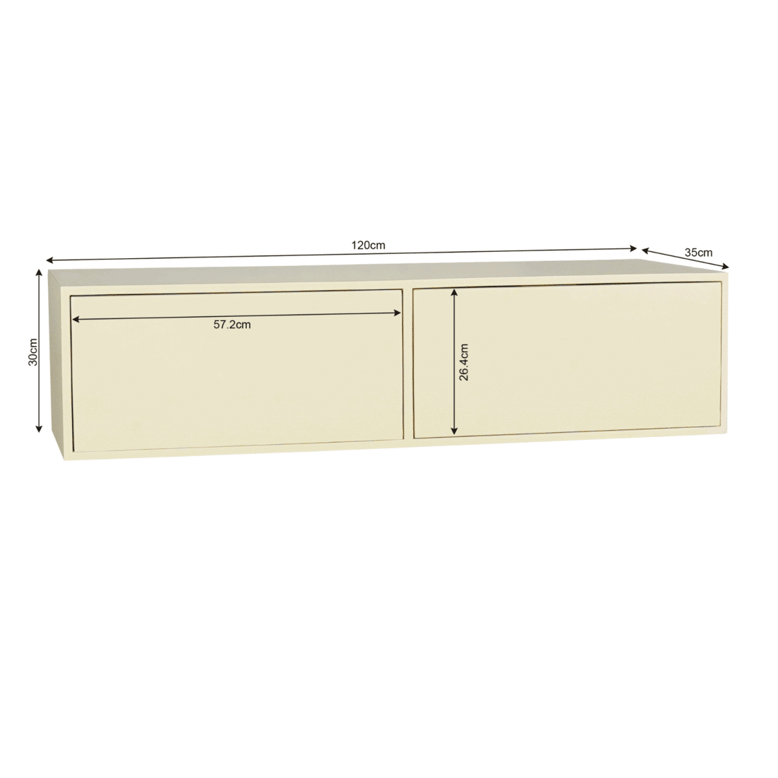 Starfurn Zwevend Tv Meubel Vision Sand 120 Cm