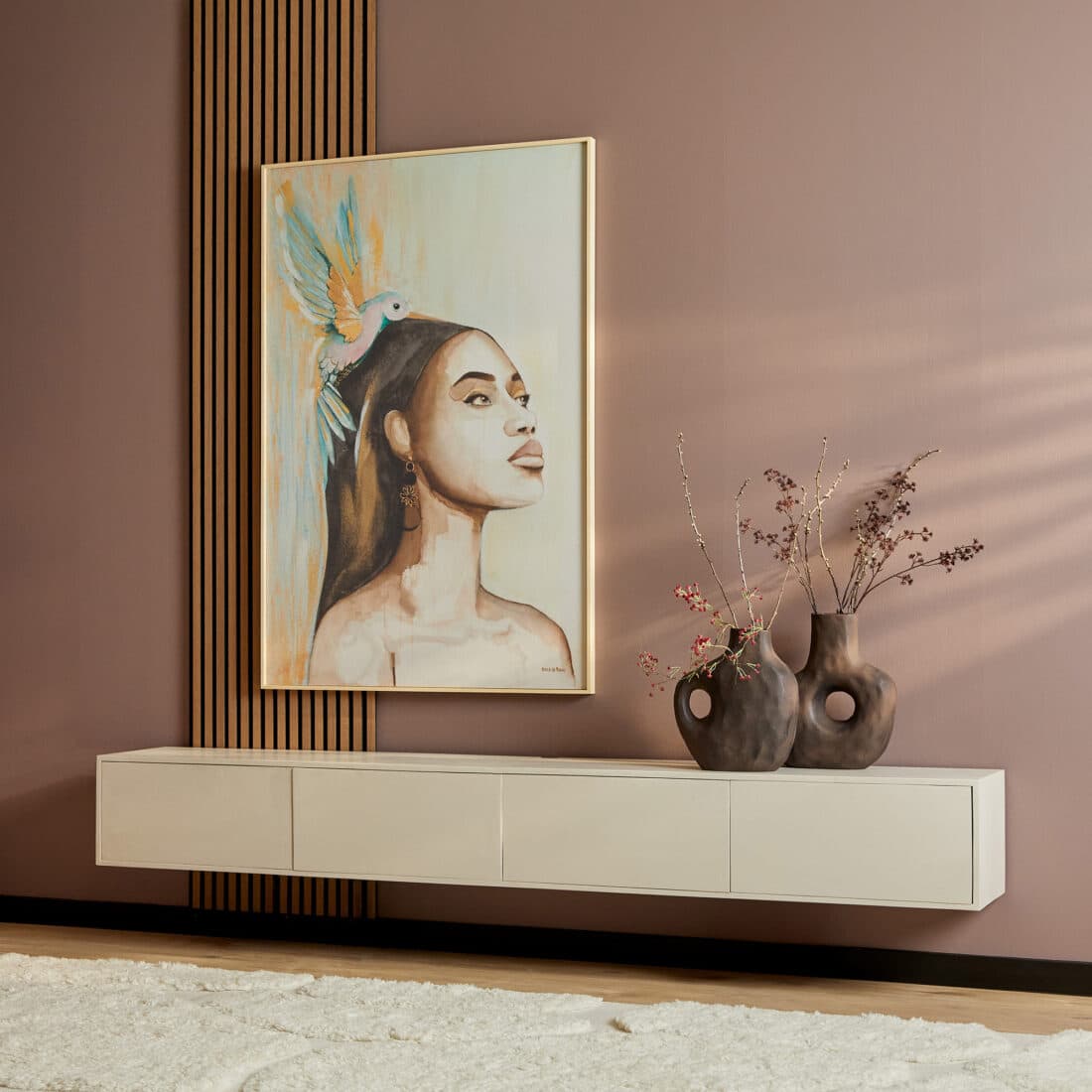 Starfurn Zwevend Tv Meubel Vision Sand 240 Cm