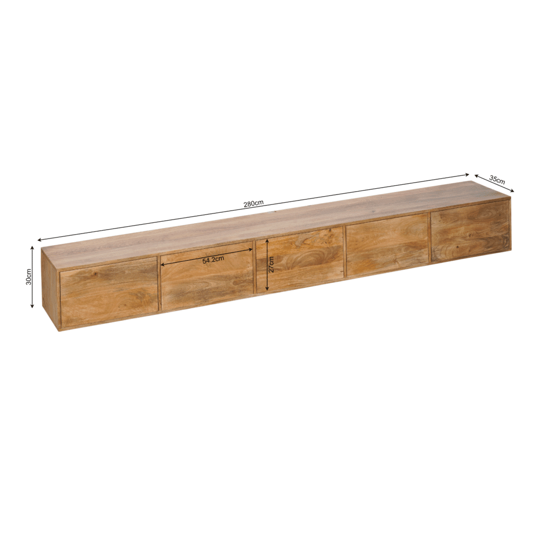 Starfurn Zwevend Tv Meubel Vision Natural 280 Cm