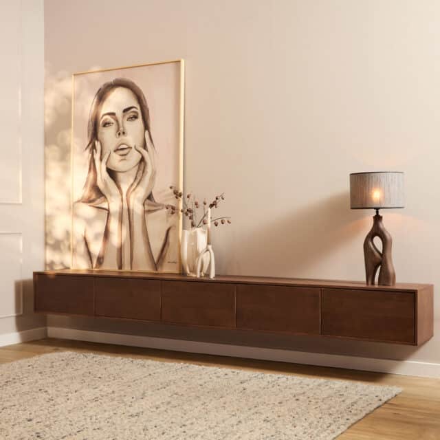 Starfurn Zwevend Tv Meubel Vision Walnut 280 Cm