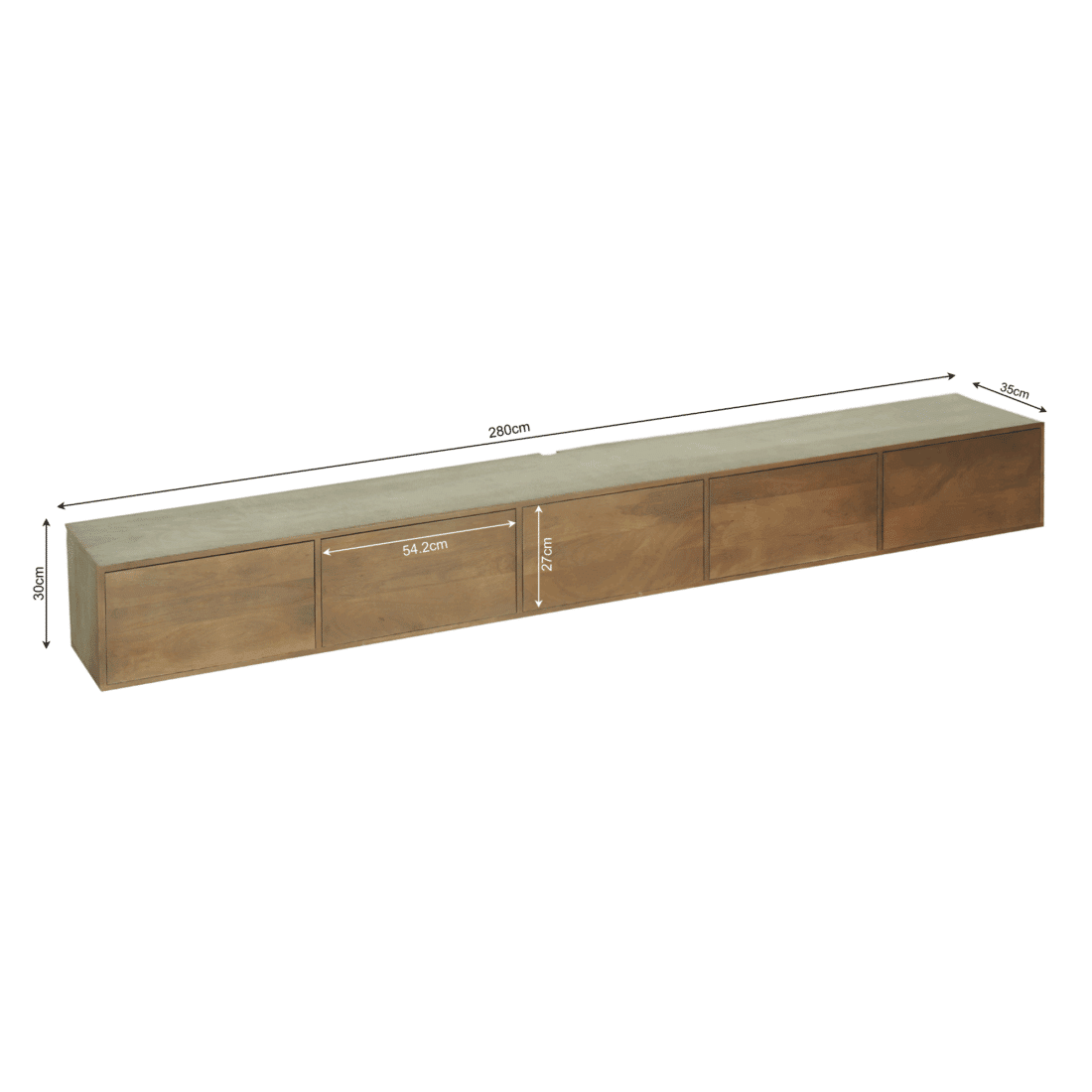 Starfurn Zwevend Tv Meubel Vision Walnut 280 Cm
