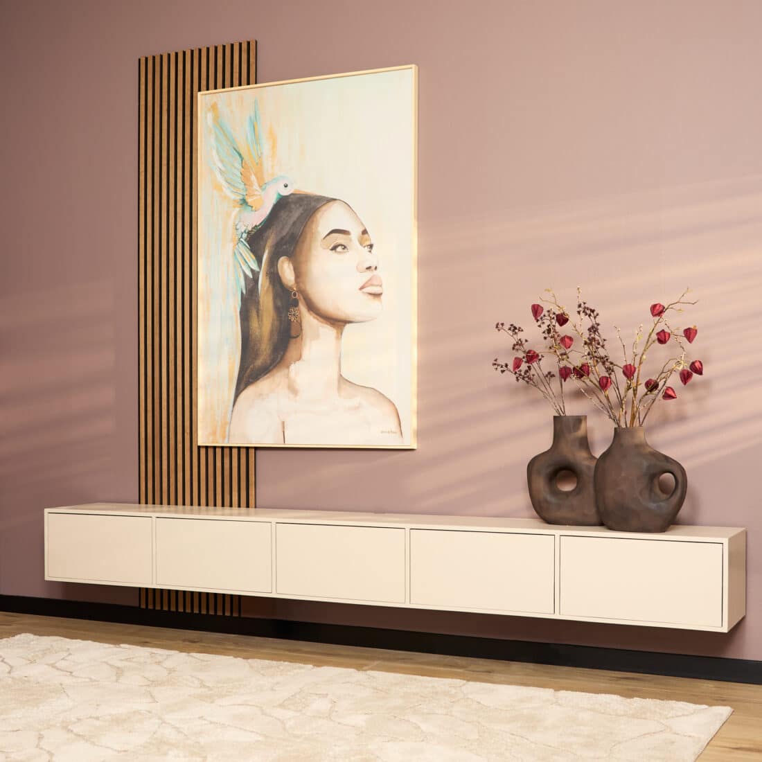 Starfurn Zwevend Tv Meubel Vision Sand 280 Cm