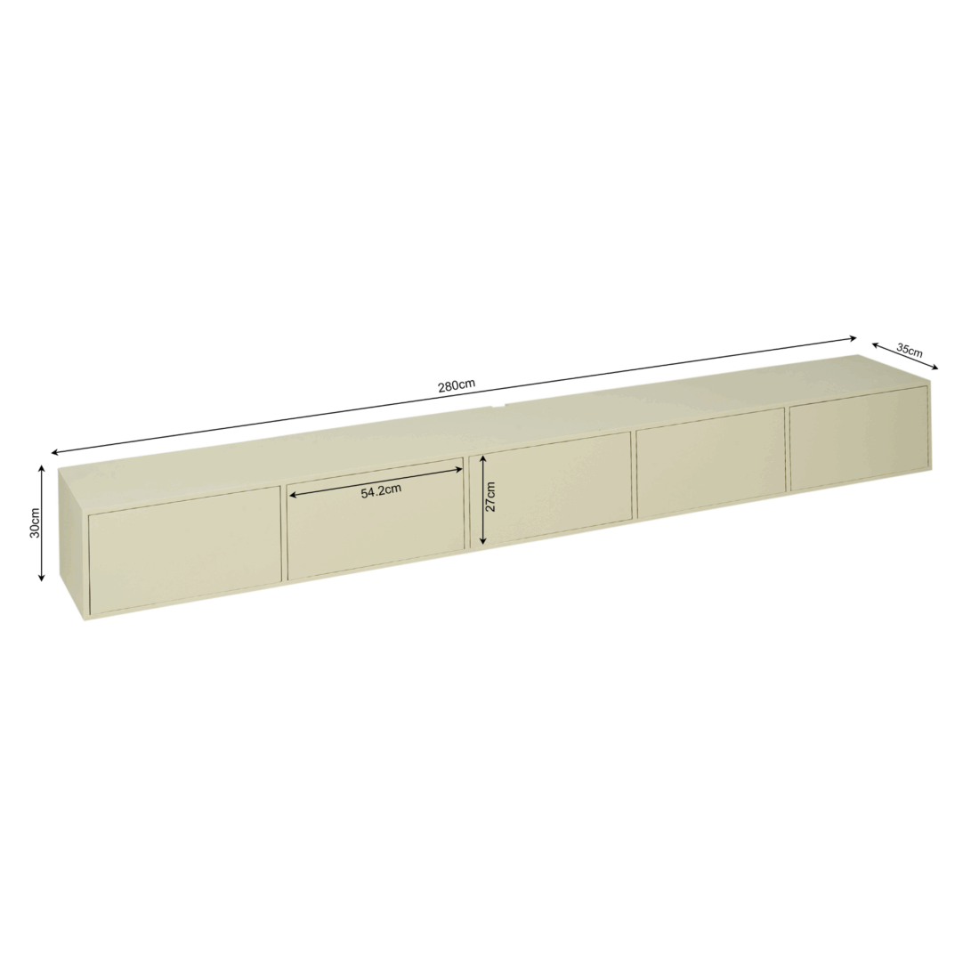 Starfurn Zwevend Tv Meubel Vision Sand 280 Cm