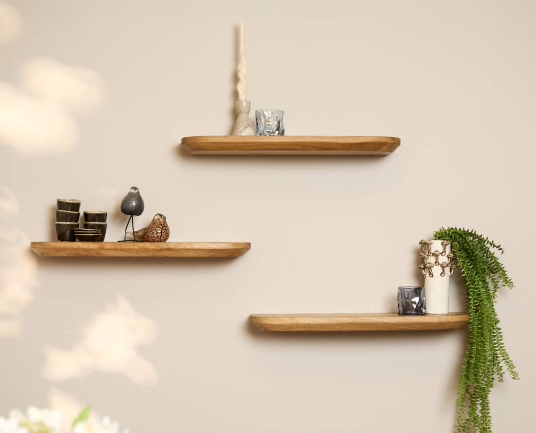 Starfurn Wandplank Gusta Naturel 60 Cm Set Van 3