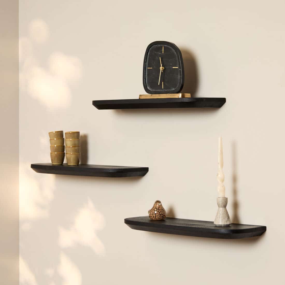 Starfurn Wandplank Gusta Black 60 Cm Set Van 3