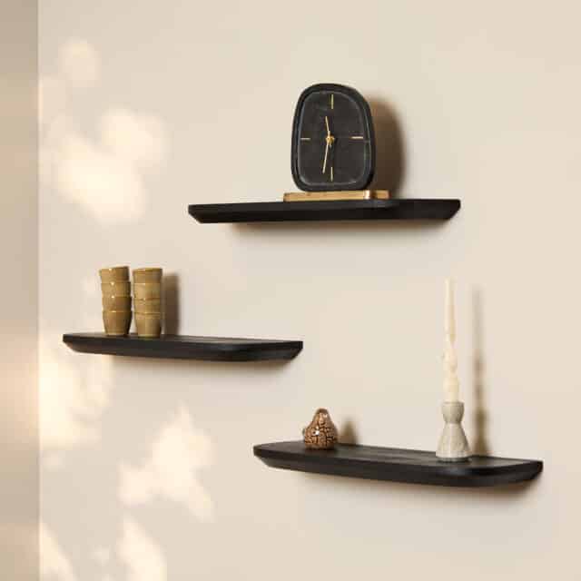 Starfurn Wandplank Gusta Black 60 Cm Set Van 3