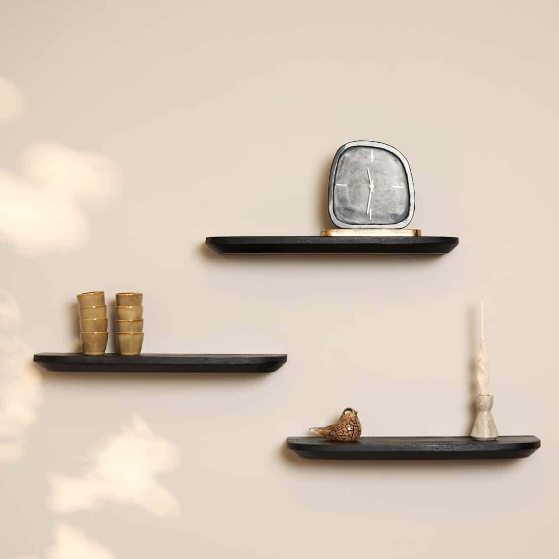 Starfurn Wandplank Gusta Black 60 Cm Set Van 3
