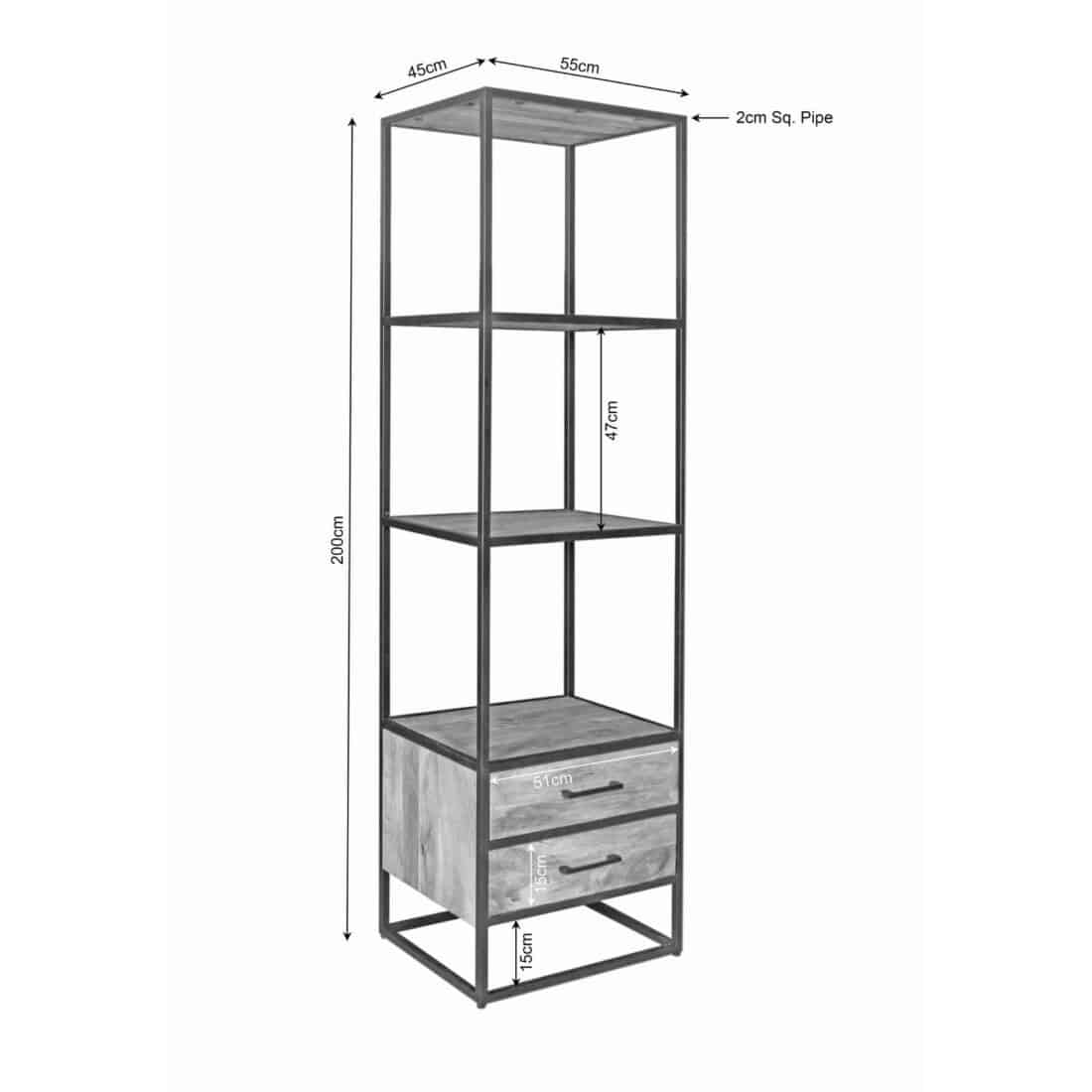 Starfurn Boekenkast Denver 2 Lades 55 Cm