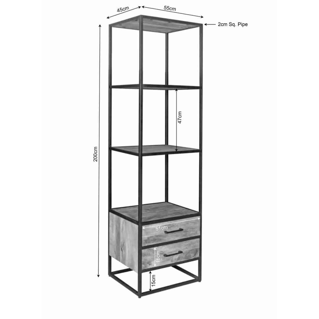 Starfurn Boekenkast Denver 2 Lades 55 Cm