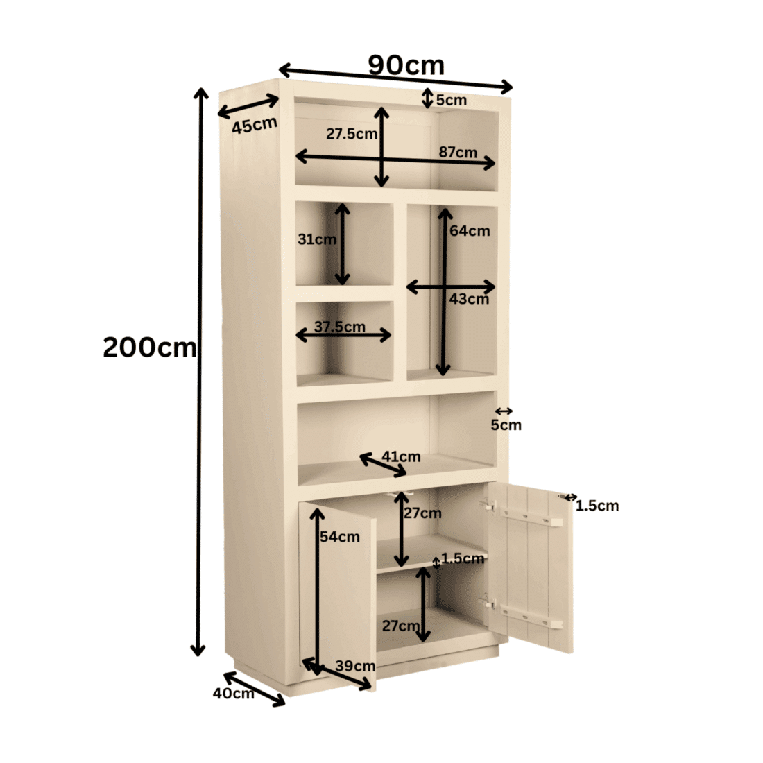 Starfurn Vakkenkast Brussel Sand 90 Cm
