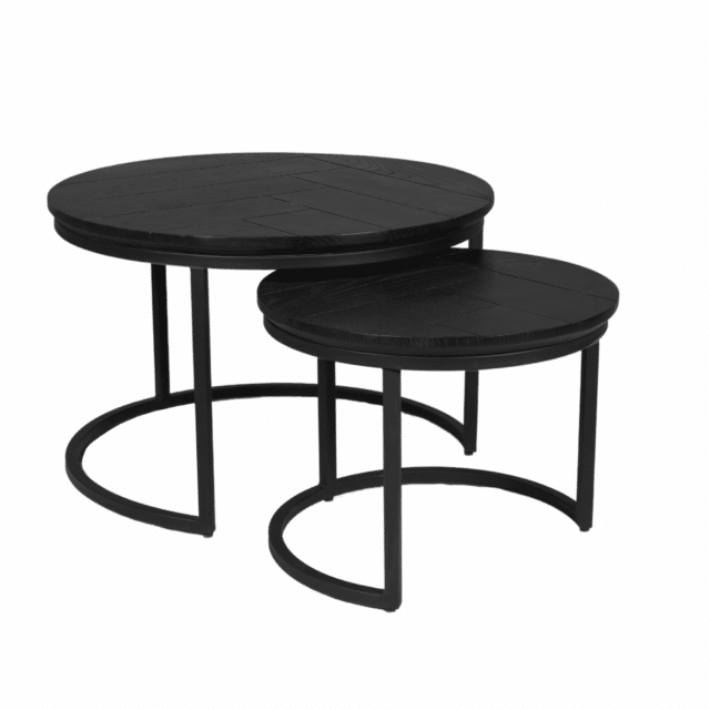 Starfurn Salontafel Otik Black Oak 70 Cm Set Van 2