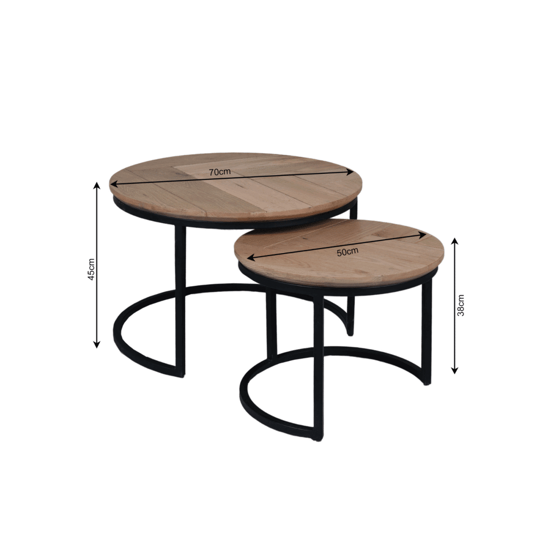 Starfurn Salontafel Otik Natural Oak 70 Cm Set Van 2
