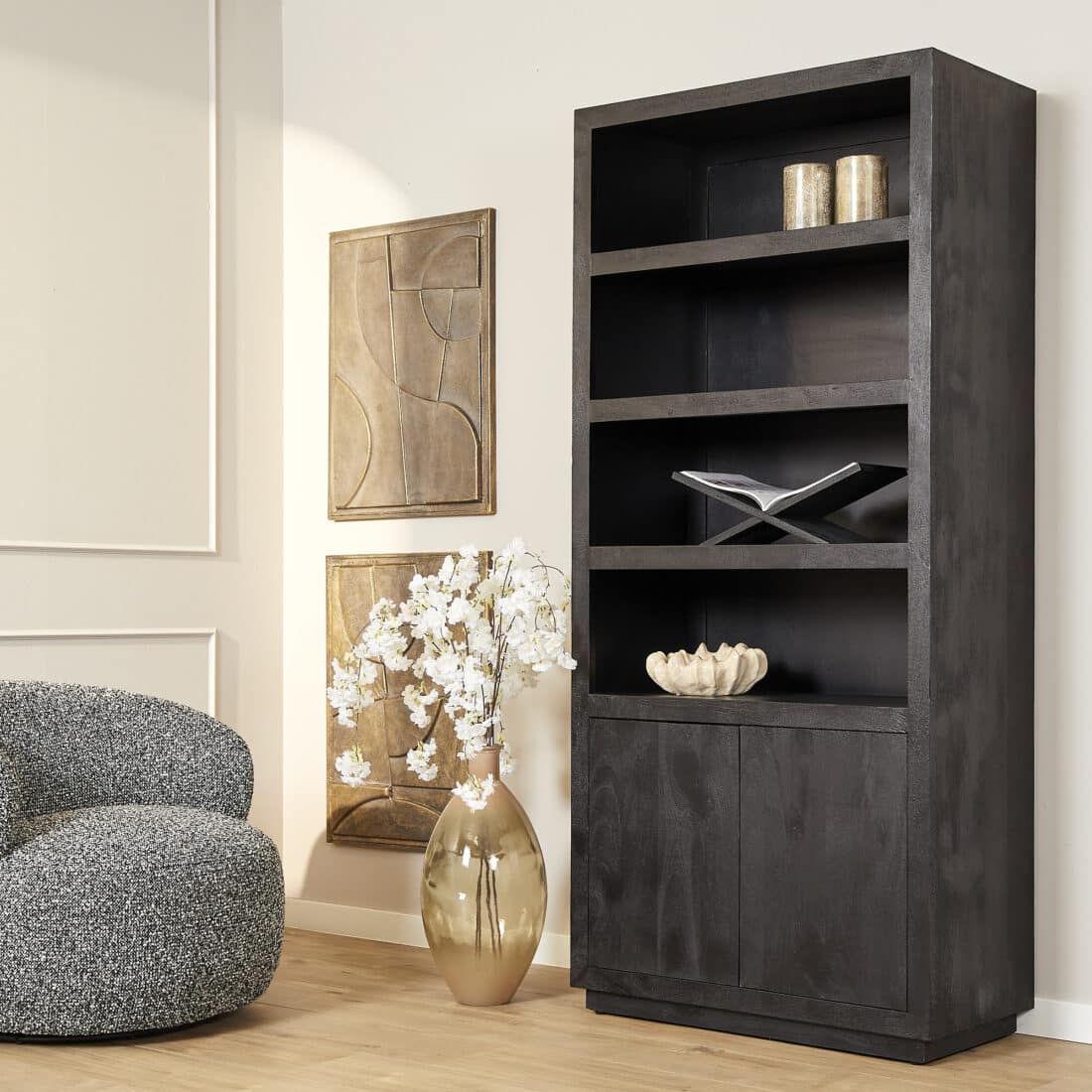 Starfurn Boekenkast Brussel Black 90 Cm