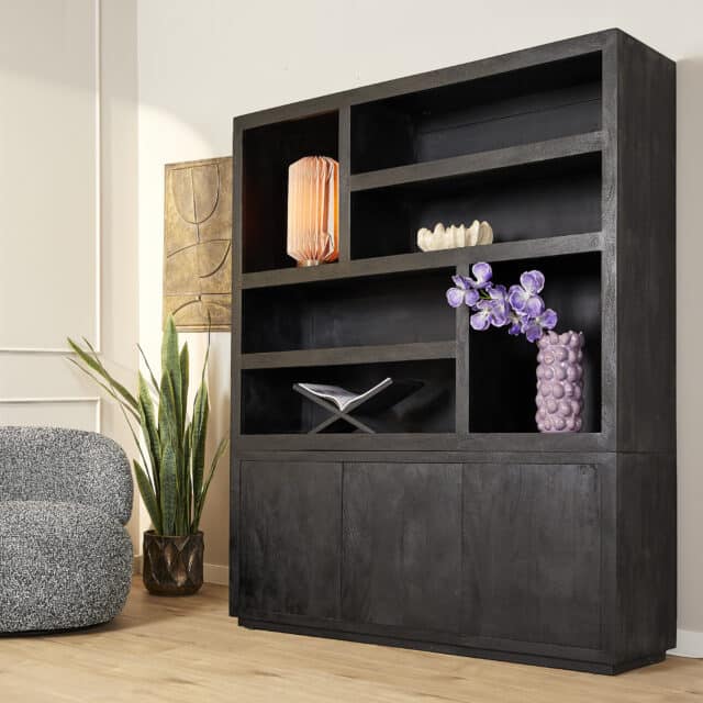 Starfurn Vakkenkast Brussel Black Xl 160 Cm