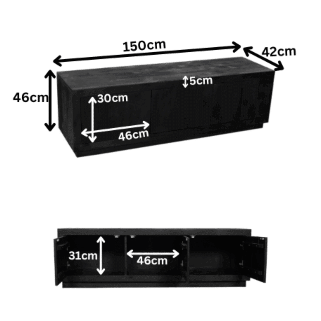 Starfurn Tv Meubel Brussel Black 150 Cm