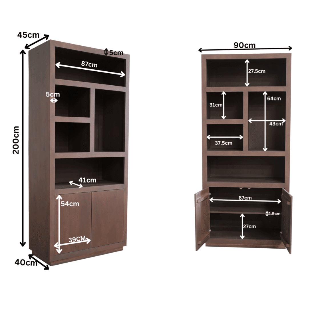 Starfurn Vakkenkast Brussel Walnut 90 Cm