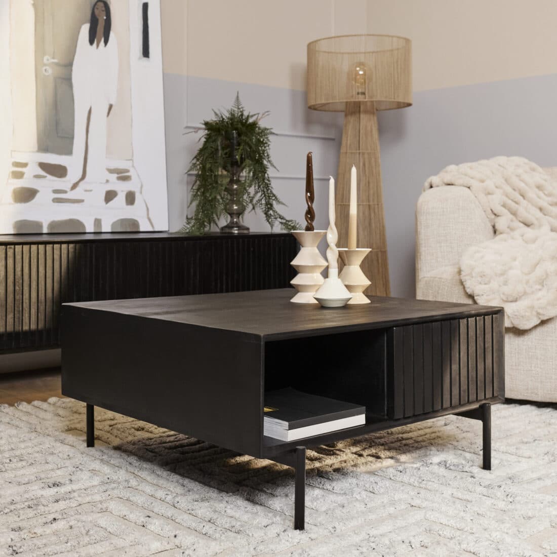 Starfurn Salontafel Madison Black 80 Cm Vierkant