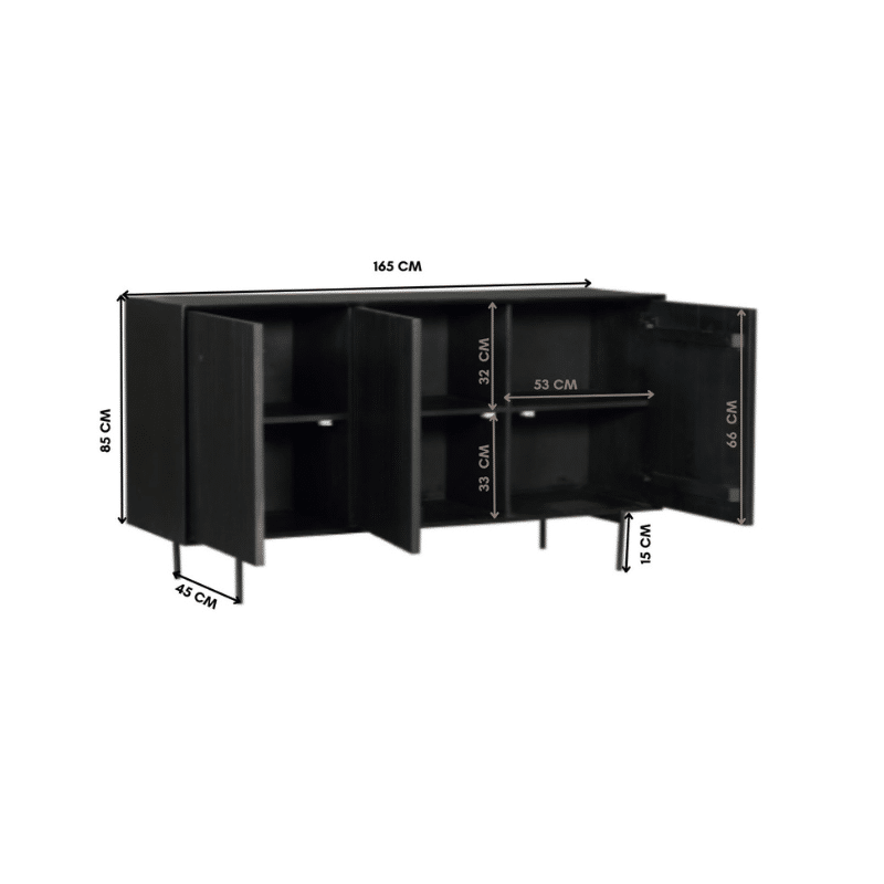 Starfurn Dressoir Madison Black 165 Cm