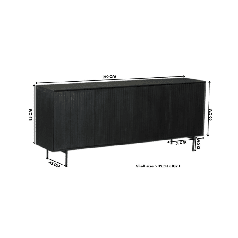 Starfurn Dressoir Madison Black 210 Cm
