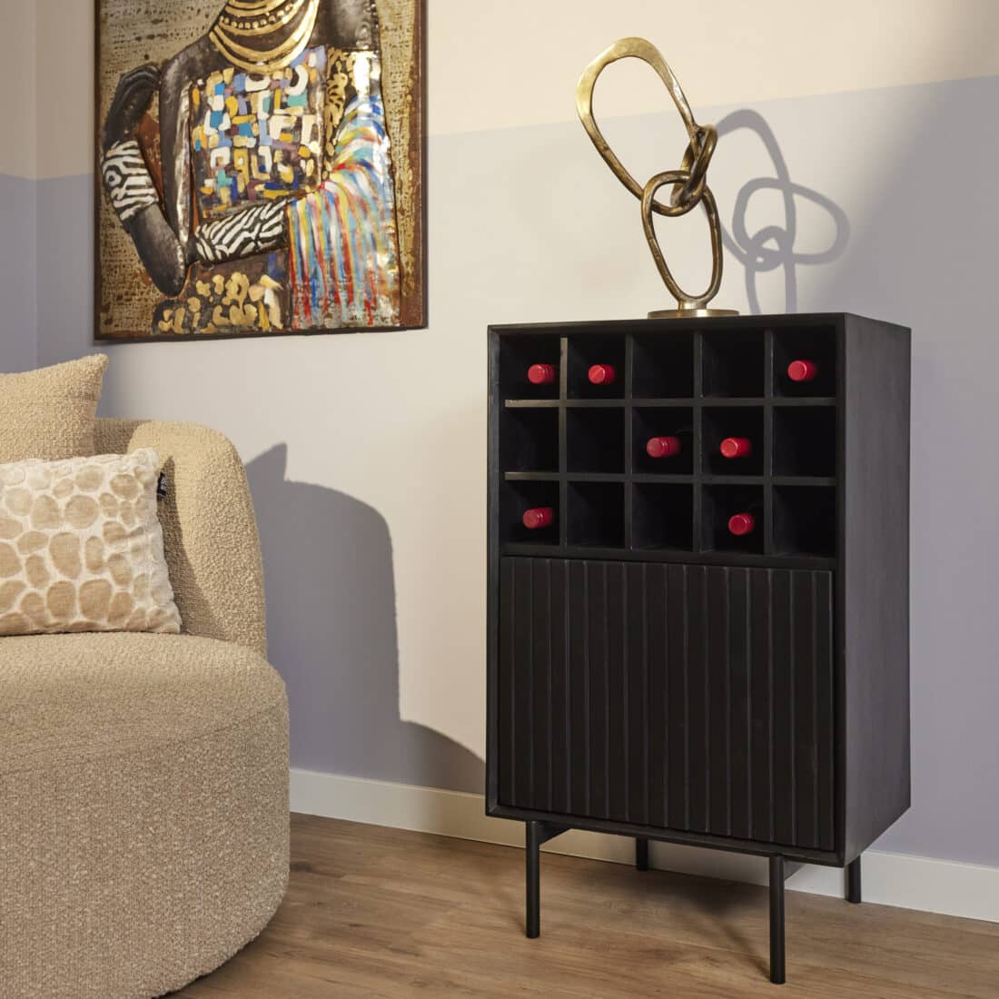 Starfurn Wijnkast Madison Black 55 Cm