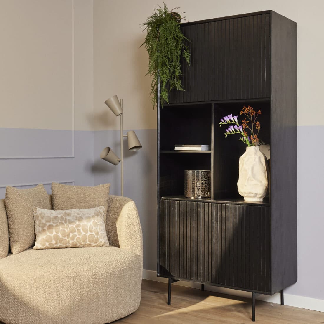 Starfurn Vakkenkast Madison Black 90 Cm
