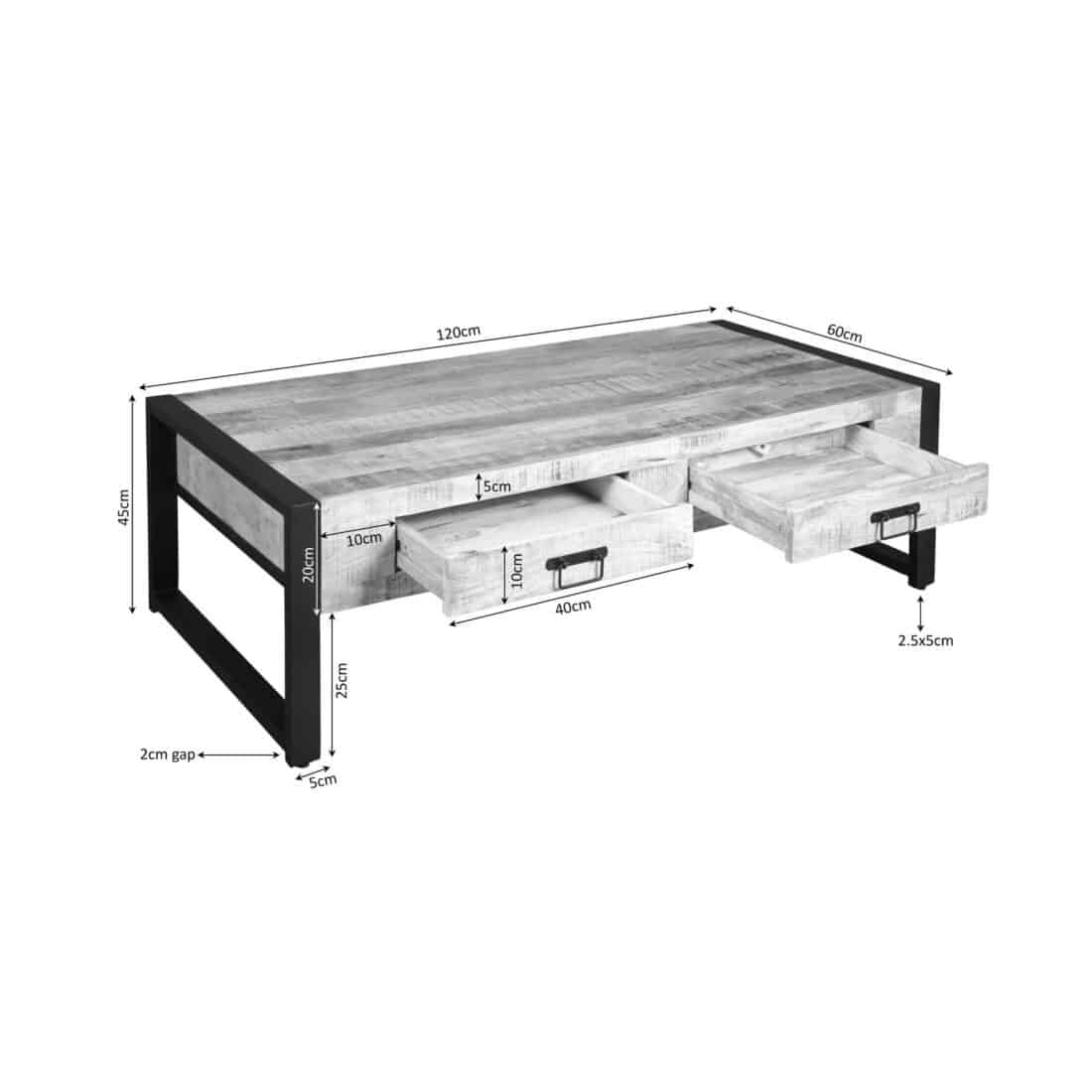 Starfurn Salontafel Boaz 120 Cm Twee Lades