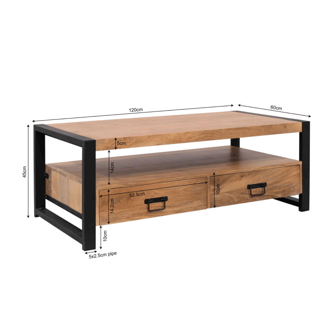 Starfurn Salontafel Boaz 120 Cm Vier Lades