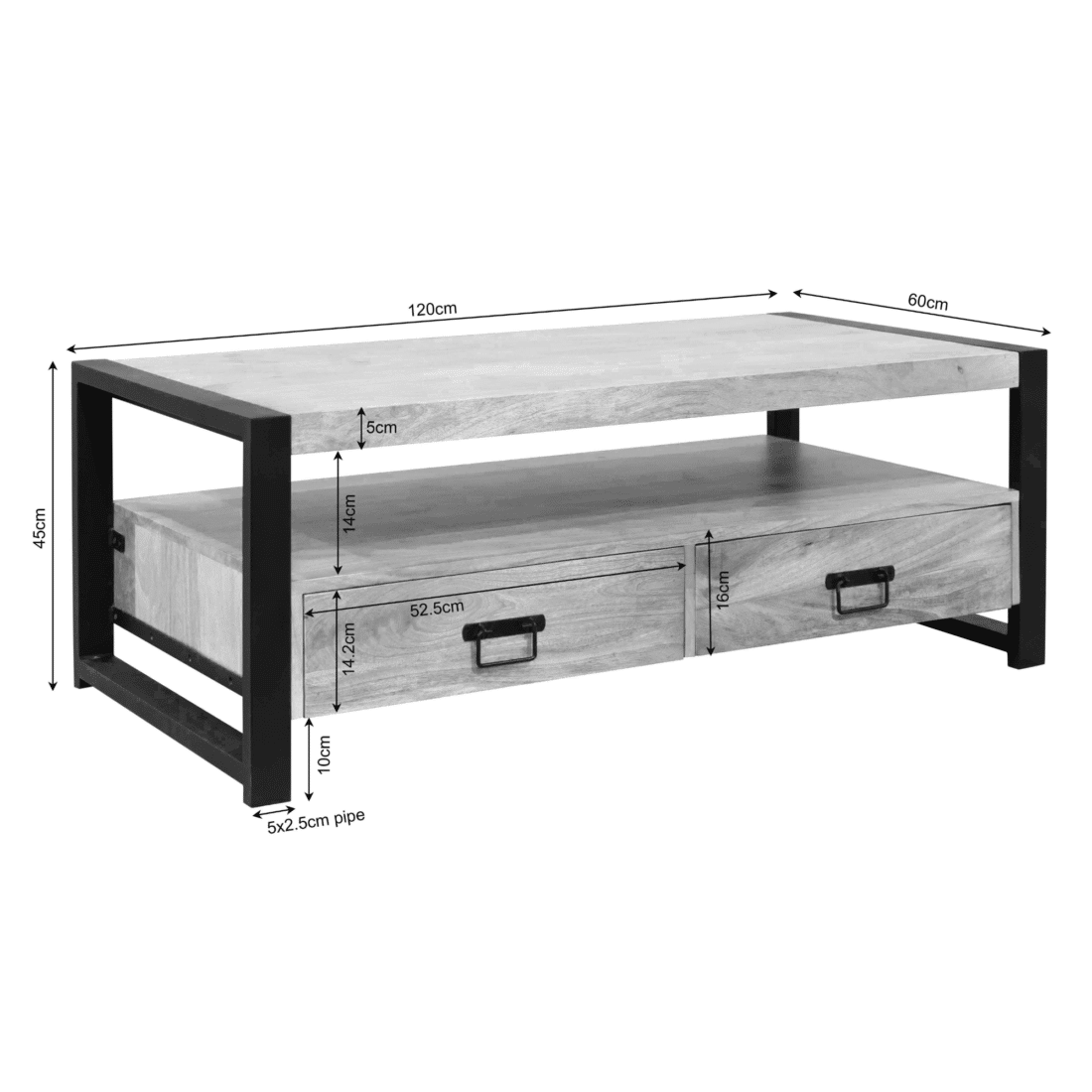 Starfurn Salontafel Boaz 120 Cm Vier Lades