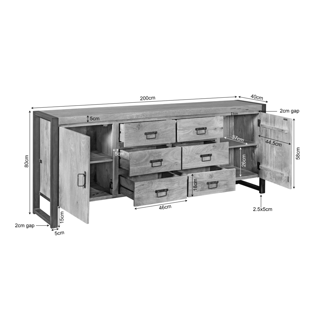 Starfurn Dressoir Boaz 200 Cm