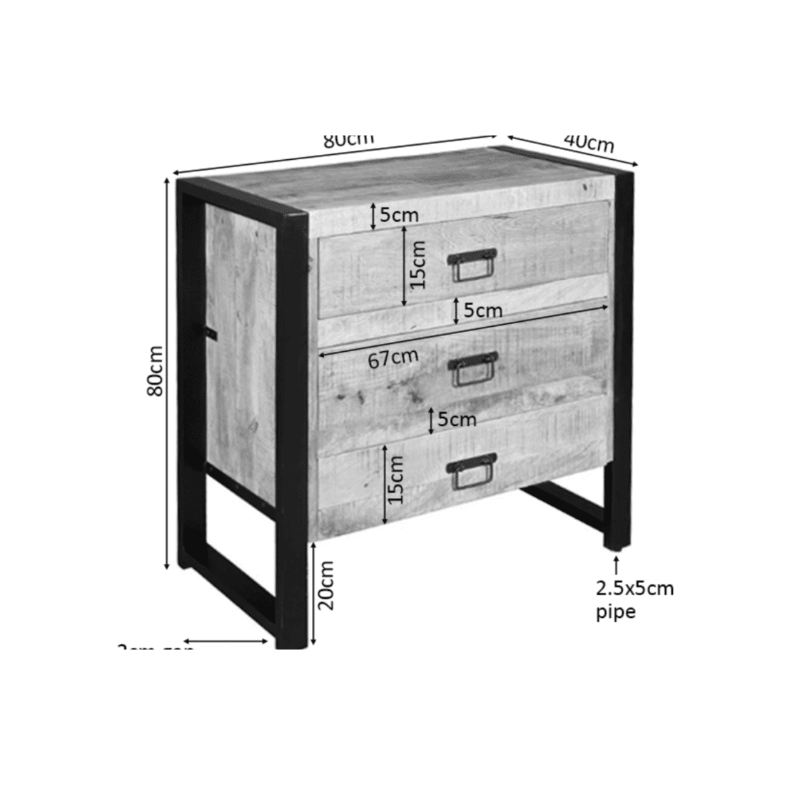 Starfurn Ladenkast Boaz 3 Lades