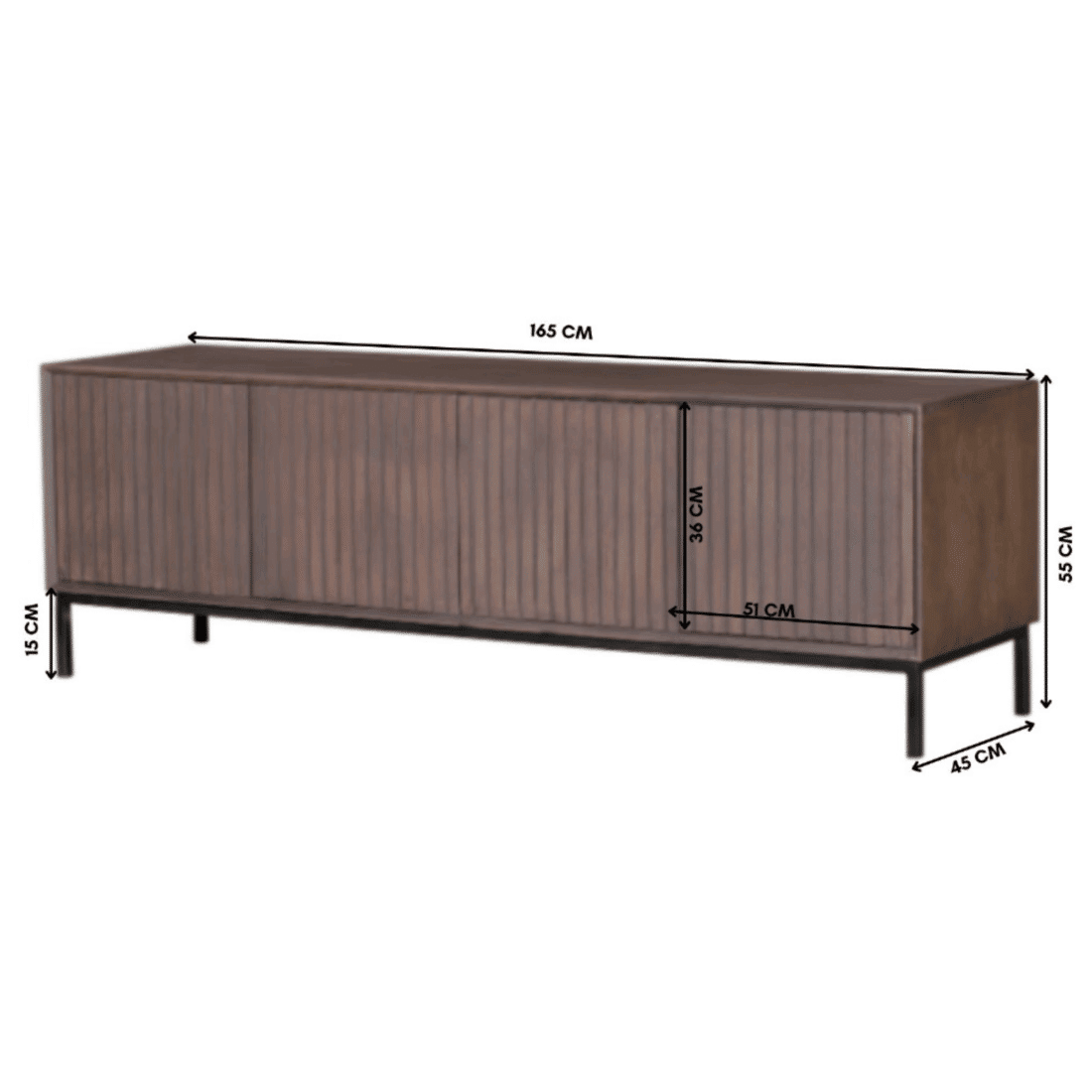 Starfurn Tv Meubel Madison Walnut 165 Cm