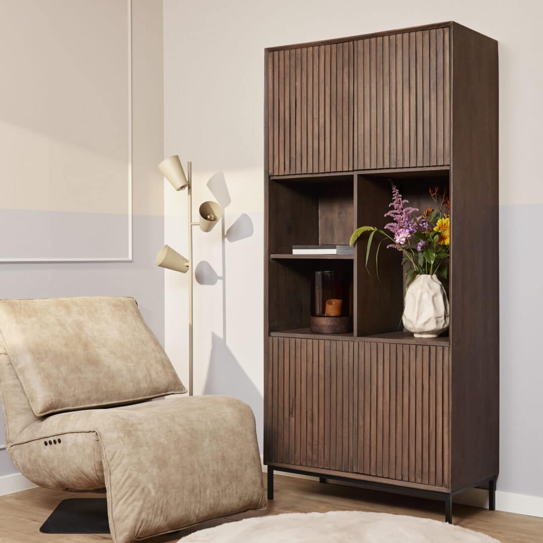 Starfurn Vakkenkast Madison Walnut 90 Cm
