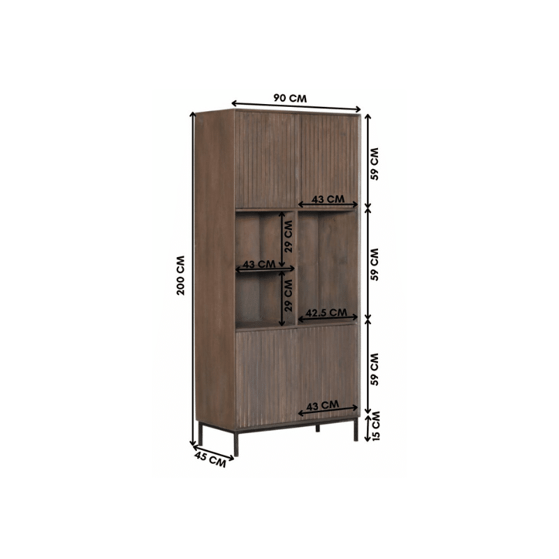 Starfurn Vakkenkast Madison Walnut 90 Cm