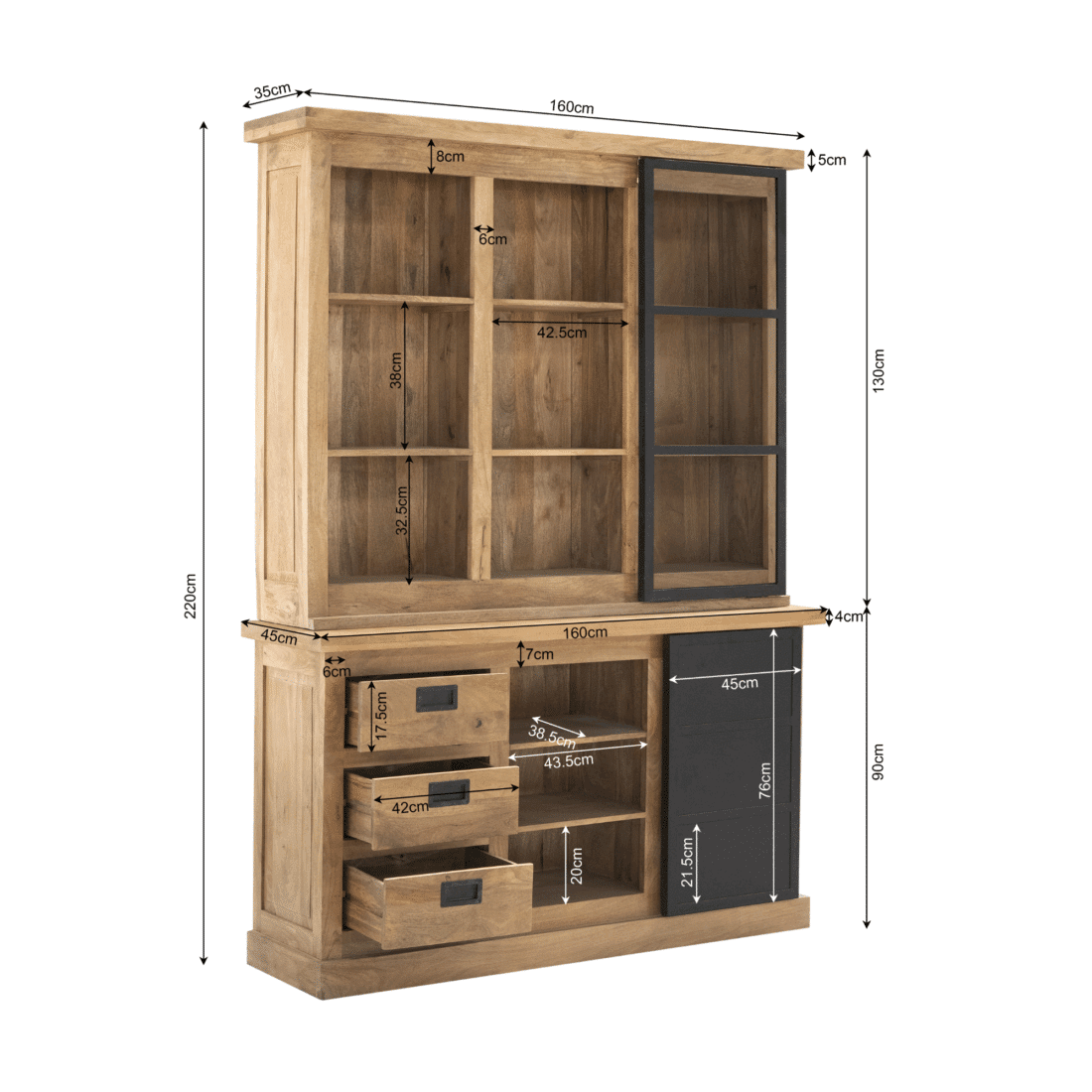 Starfurn Vitrinekast Nashville 160 Cm