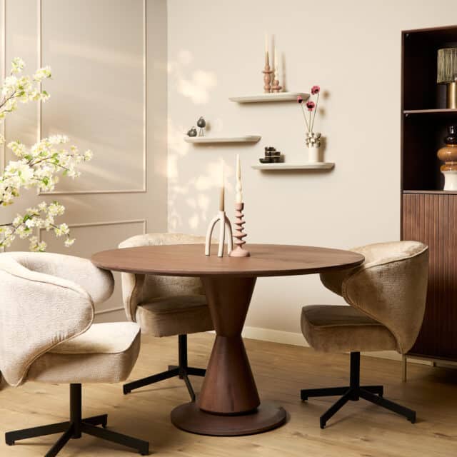 Starfurn Eettafel Lima Walnut 130 Cm Rond