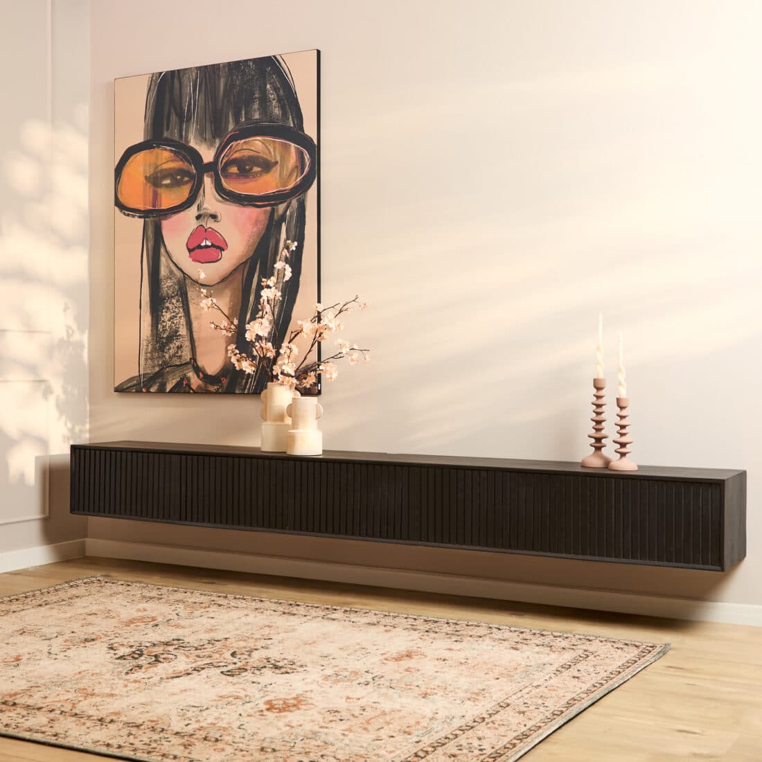 Starfurn Zwevend Tv Meubel Madison Black 280 Cm