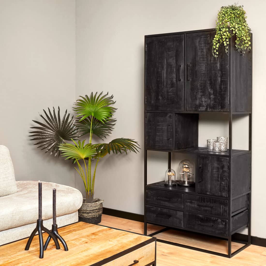 Starfurn Vakkenkast Denver Black 90 Cm