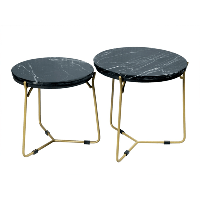 Starfurn Salontafel Caly Black Marble 45 Cm Set Van 2
