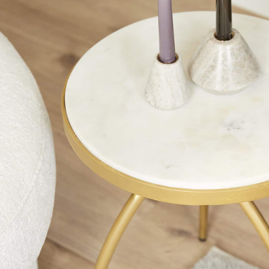 Starfurn Bijzettafel Kay White Marble 40 Cm