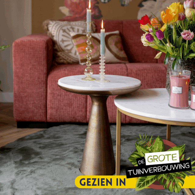 Starfurn Bijzettafel Essy White Marble 45 Cm