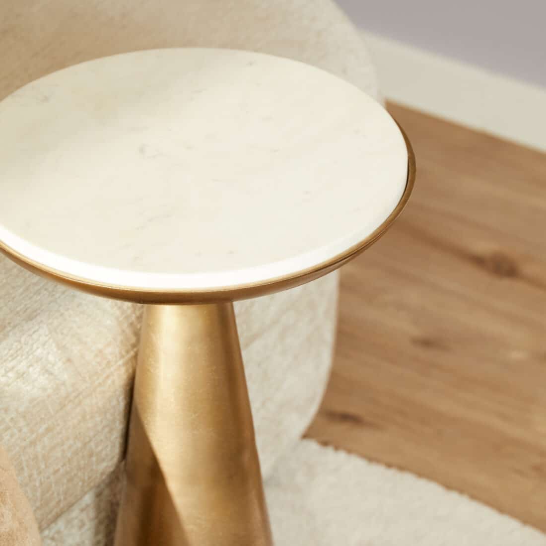 Starfurn Bijzettafel Essy White Marble 38 Cm