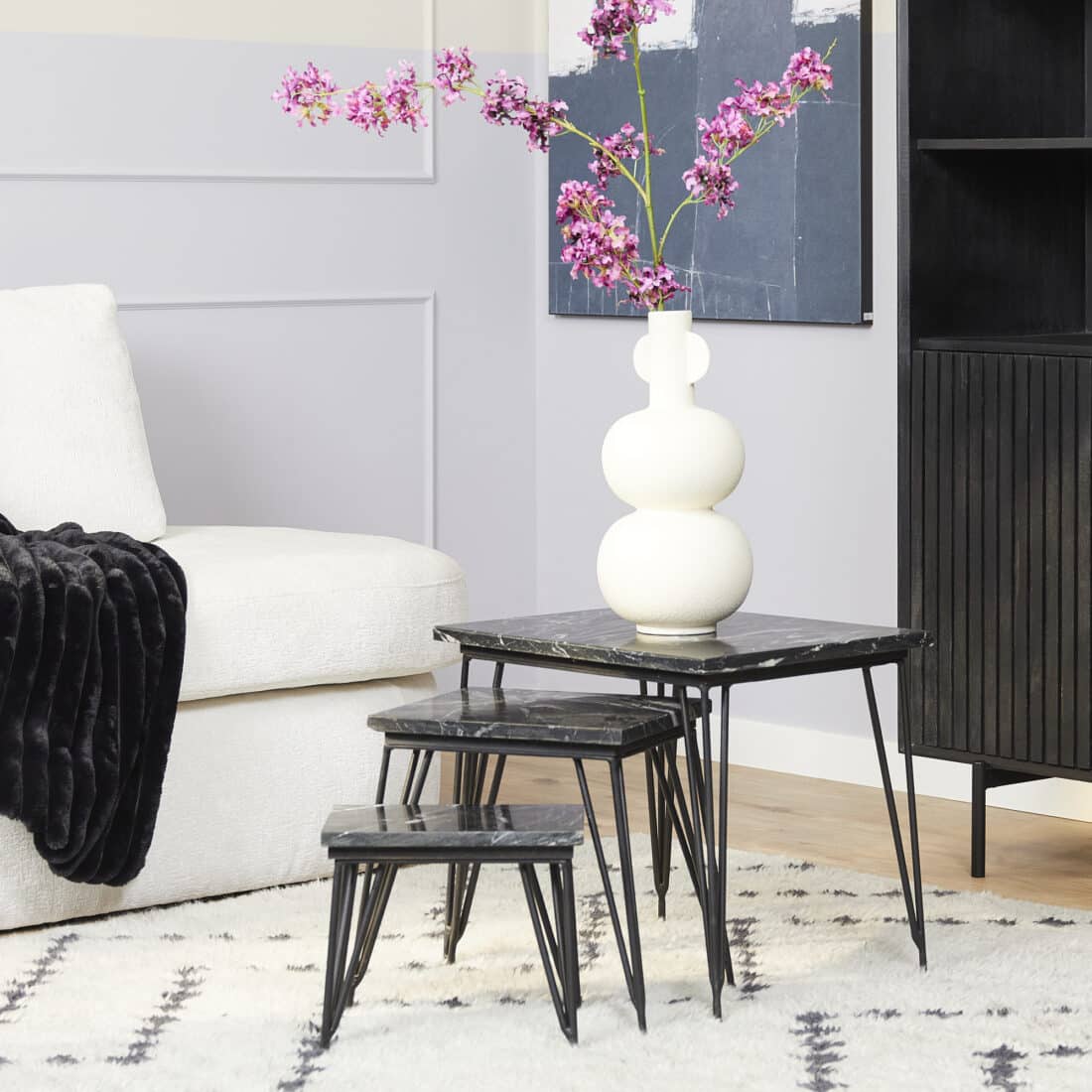 Starfurn Salontafel Jala Black Marble 50 Cm Set Van 3