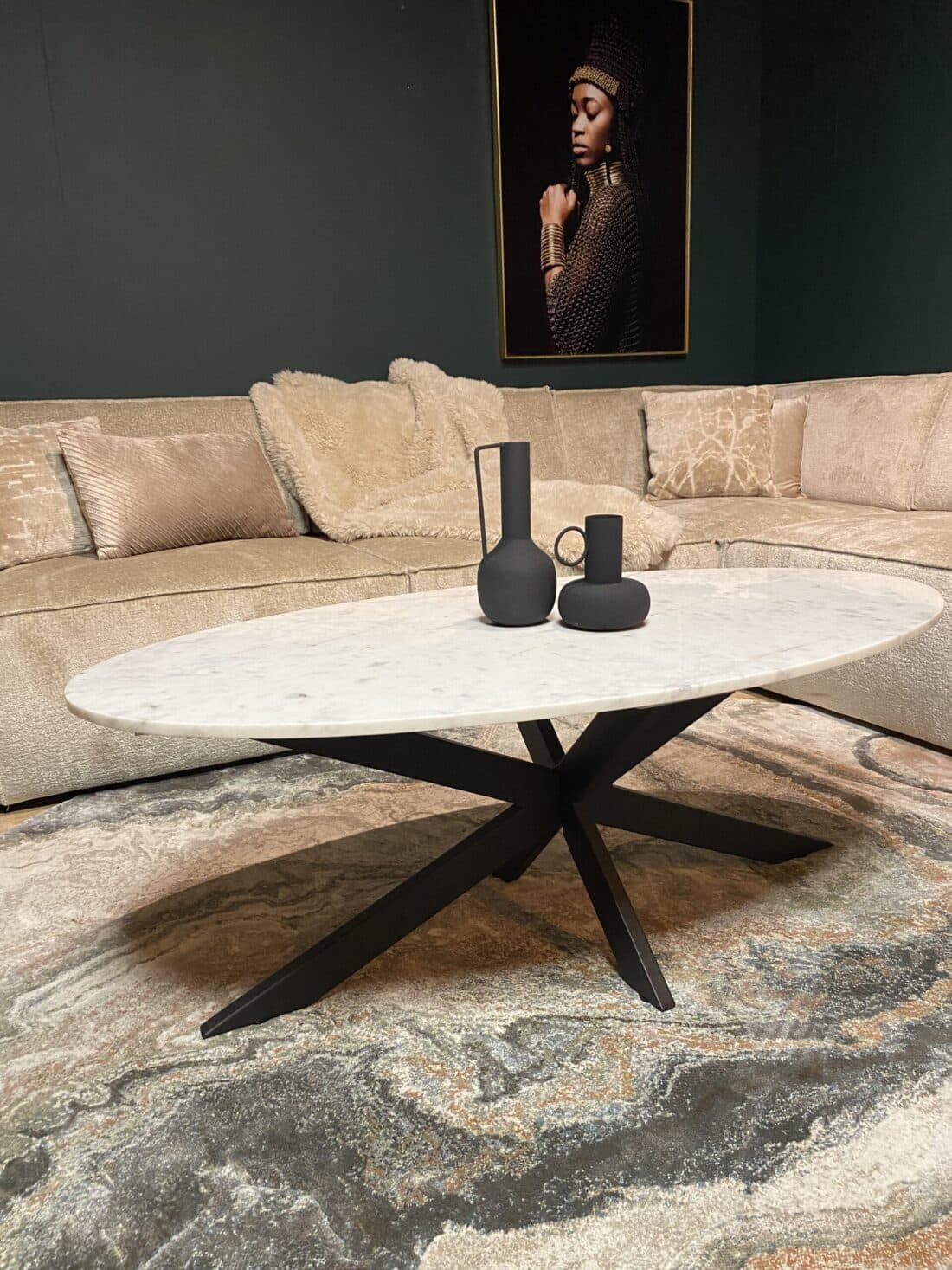 Starfurn Salontafel Faye White Marble 120 Cm Ovaal