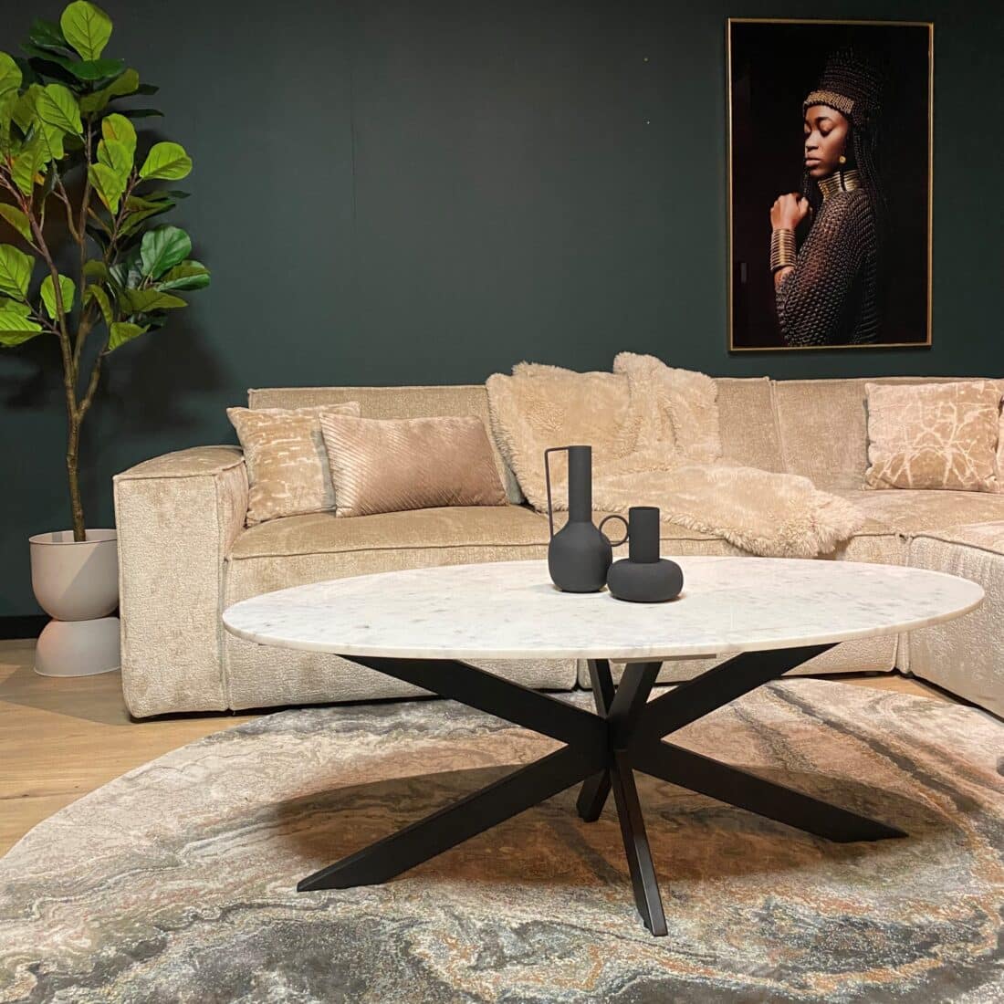 Starfurn Salontafel Faye White Marble 120 Cm Ovaal